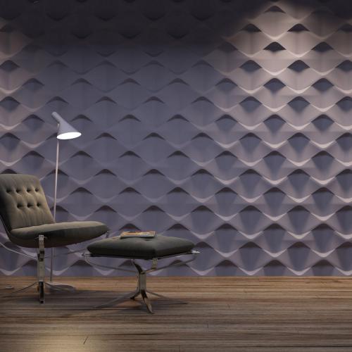 Model 07. Panelstørrelse: 80 x 60 cm. Tykkelse: fra 1,7 cm til 7,0 cm. Vægt: ca. 12 kg. Akustik: 3/3.
